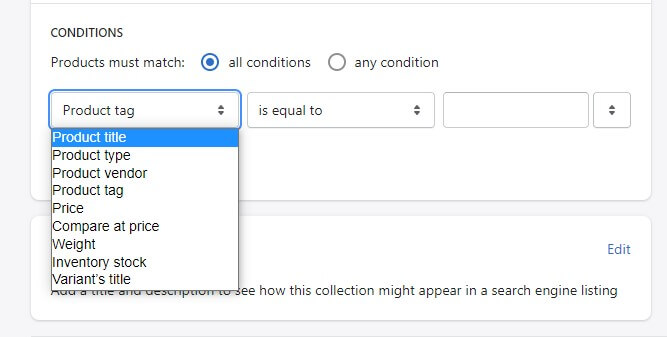 shopify conditions